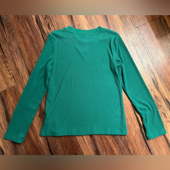 Zara NWT soft green ribbed long sleeve - Picture 4 of 4